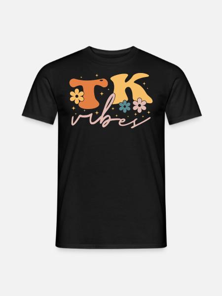 TK Vibes Wildflower Retro Teacher Daisy Kid - Men's T-Shirt - black