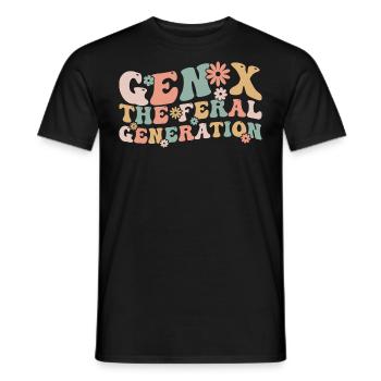 Gen X The Feral Generation Funny Generation X - Men's T-Shirt - black - Front - AI Model Male 178 light (178cm)
