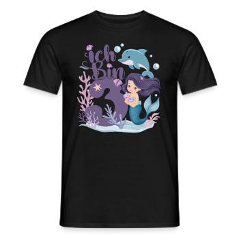 3rd Birthday Girl 3 Years Mermaid Party - Men's T-Shirt - black - Front - AI Model Male 178 light (178cm)