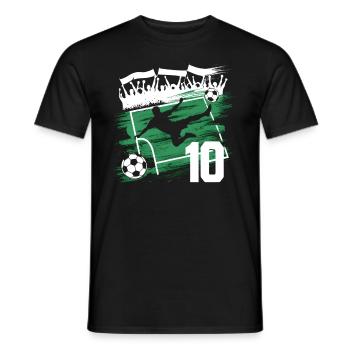 10e anniversaire 10 ans de football Joueur de football - T-shirt homme - noir - Devant - AI Model Male 178 light (178cm)