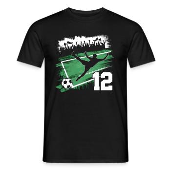 12th Birthday 12 Years Soccer Soccer Player - Men's T-Shirt - black - Front - AI Model Male 178 light (178cm)