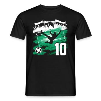 10e anniversaire 10 ans de football Joueur de football - T-shirt homme - noir - Devant - AI Model Male 178 light (178cm)