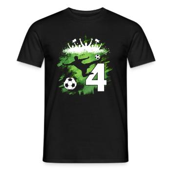 4ème anniversaire 4 ans de football Joueur de football - T-shirt homme - noir - Devant - AI Model Male 178 light (178cm)