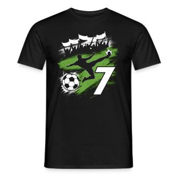 7th Birthday 7 Years Soccer Soccer Player - Men's T-Shirt - black - Front - AI Model Male 178 light (178cm)
