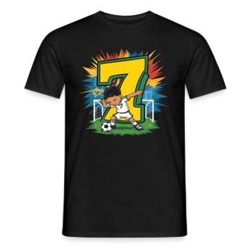7th Birthday 7 Years Soccer Soccer Player - Men's T-Shirt - black - Front - AI Model Male 178 light (178cm)