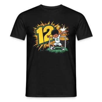 12th Birthday 12 Years Soccer Soccer Player - Men's T-Shirt - black - Front - AI Model Male 178 light (178cm)