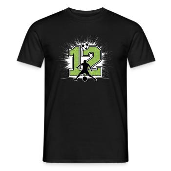 12th Birthday 12 Years Soccer Soccer Player - Men's T-Shirt - black - Front - AI Model Male 178 light (178cm)