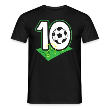 10e anniversaire 10 ans de football Joueur de football - T-shirt homme - noir - Devant - AI Model Male 178 light (178cm)