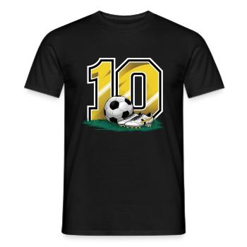 10e anniversaire 10 ans de football Joueur de football - T-shirt homme - noir - Devant - AI Model Male 178 light (178cm)