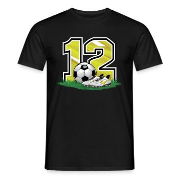 12th Birthday 12 Years Soccer Soccer Player - Men's T-Shirt - black - Front - AI Model Male 178 light (178cm)