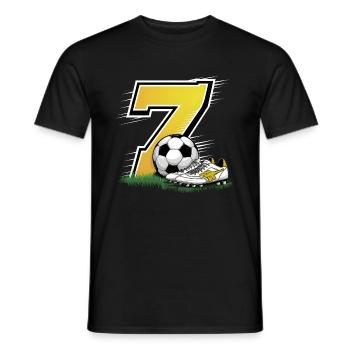 7th Birthday 7 Years Soccer Soccer Player - Men's T-Shirt - black - Front - AI Model Male 178 light (178cm)