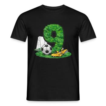 9. Geburtstag 9 Jahre Fußball Fußballspieler - Männer T-Shirt - Schwarz - Vorne - AI Model Male 178 light (178cm)