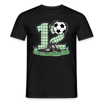 12th Birthday 12 Years Soccer Soccer Player - Men's T-Shirt - black - Front - AI Model Male 178 light (178cm)