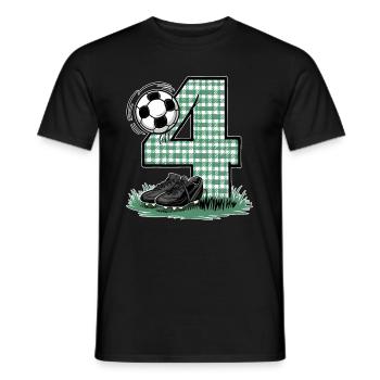 4ème anniversaire 4 ans de football Joueur de football - T-shirt homme - noir - Devant - AI Model Male 178 light (178cm)