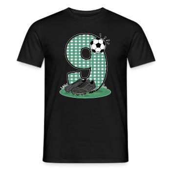 9. Geburtstag 9 Jahre Fußball Fußballspieler - Männer T-Shirt - Schwarz - Vorne - AI Model Male 178 light (178cm)