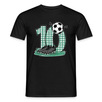 10e anniversaire 10 ans de football Joueur de football - T-shirt homme - noir - Devant - AI Model Male 178 light (178cm)