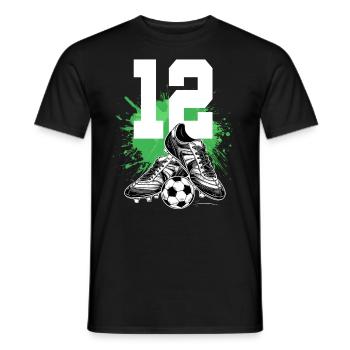 12th Birthday 12 Years Soccer Soccer Player - Men's T-Shirt - black - Front - AI Model Male 178 light (178cm)