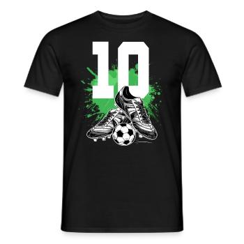 10e anniversaire 10 ans de football Joueur de football - T-shirt homme - noir - Devant - AI Model Male 178 light (178cm)