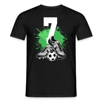 7th Birthday 7 Years Soccer Soccer Player - Men's T-Shirt - black - Front - AI Model Male 178 light (178cm)
