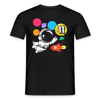 11e anniversaire Anniversaire des astronautes des garçons - T-shirt homme - noir - Devant - AI Model Male 178 light (178cm)