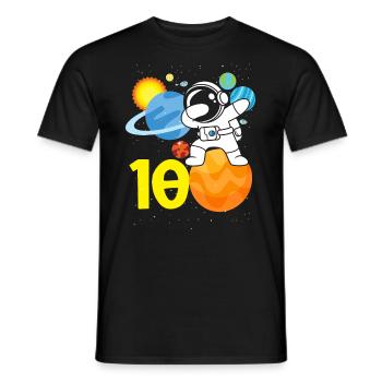10th Birthday Boys Astronaut Birthday - Men's T-Shirt - black - Front - AI Model Male 178 light (178cm)