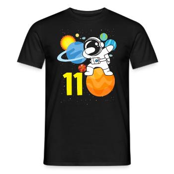 11th Birthday Boys Astronaut Birthday - Men's T-Shirt - black - Front - AI Model Male 178 light (178cm)