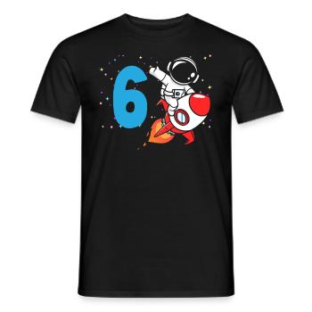 6. Geburtstag Jungen 6 Jahre Astronaut Geburtstag - Männer T-Shirt - Schwarz - Vorne - AI Model Male 178 light (178cm)