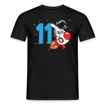 11th Birthday Boys Astronaut Birthday - Men's T-Shirt - black - Front - AI Model Male 178 light (178cm)
