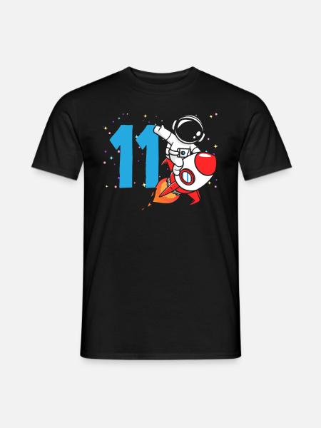 11. Geburtstag Jungen Astronaut Geburtstag - Mænd T-shirt - sort