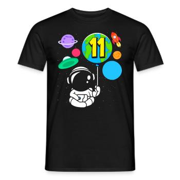 11th Birthday Boys Astronaut Birthday - Men's T-Shirt - black - Front - AI Model Male 178 light (178cm)