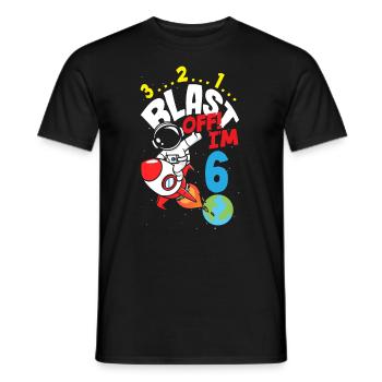 6. Geburtstag Jungen 6 Jahre Astronaut Geburtstag - Männer T-Shirt - Schwarz - Vorne - AI Model Male 178 light (178cm)