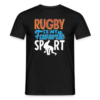 Rugby Ist Mein Lieblingssport - Männer T-Shirt - Schwarz - Vorne - AI Model Male 178 light (178cm)