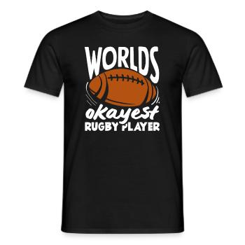 Weltweit Mittelmäßiger Rugby Spieler - Männer T-Shirt - Schwarz - Vorne - AI Model Male 178 light (178cm)