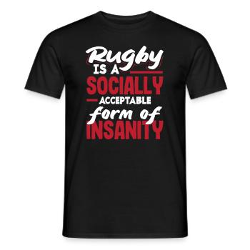Rugby Ist Eine Gesellschaftlich Akzeptierte Form - Männer T-Shirt - Schwarz - Vorne - AI Model Male 178 light (178cm)