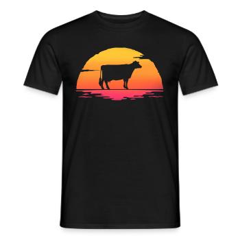 Kühe Sonnenaufgang Retro Kuh - Männer T-Shirt - Schwarz - Vorne - AI Model Male 178 light (178cm)