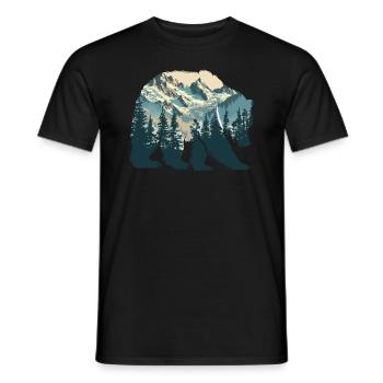 Wilderness Inside the Bear Retro Vintage - Men's T-Shirt - black - Front - AI Model Male 178 light (178cm)
