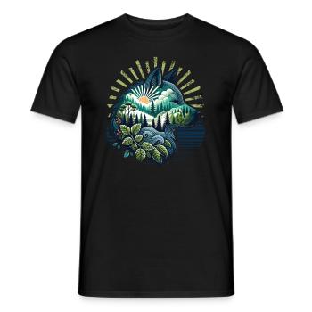 Wilderness Inside the Bear Retro Vintage - Men's T-Shirt - black - Front - AI Model Male 178 light (178cm)
