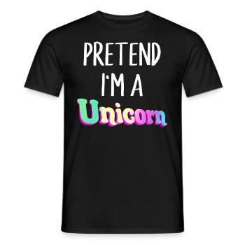Pretend I'm A Unicorn Halloween Costume - Men's T-Shirt - black - Front - AI Model Male 178 light (178cm)