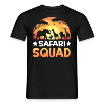 Safari Squad Animaux Coucher de soleil Zoo Faune - T-shirt homme - noir - Devant - AI Model Male 178 light (178cm)