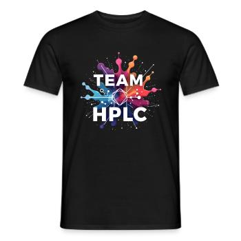 Team HPLC High Performance Liquid Chromatography - Men's T-Shirt - black - Front - AI Model Male 178 light (178cm)