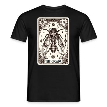 Cicada Tarot Card Brood Emergence - Men's T-Shirt - black - Front - AI Model Male 178 light (178cm)