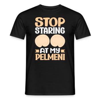 Russian pelmeni Russian dumplings - Men's T-Shirt - black - Front - AI Model Male 178 light (178cm)