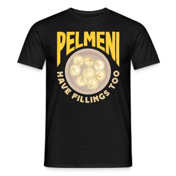 Russian pelmeni Russian dumplings - Men's T-Shirt - black - Front - AI Model Male 178 light (178cm)