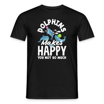 Delfine Machen Glücklich Du Nicht So Sehr - Männer T-Shirt - Schwarz - Vorne - AI Model Male 178 light (178cm)