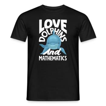Love dolphins and math - Men's T-Shirt - black - Front - AI Model Male 178 light (178cm)