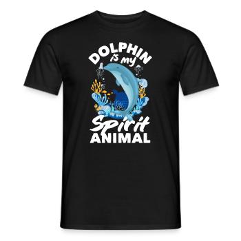 Delfin Ist Mein Spirituelles Tier - Männer T-Shirt - Schwarz - Vorne - AI Model Male 178 light (178cm)
