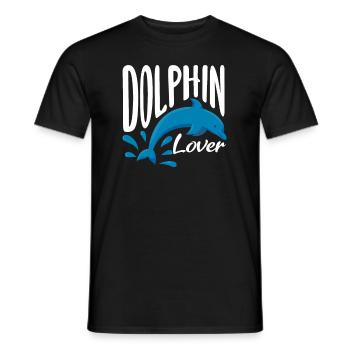Dolphin Lover Jumping Water - Men's T-Shirt - black - Front - AI Model Male 178 light (178cm)