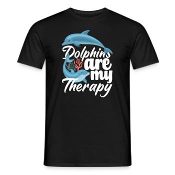 Dolphins are my therapy - Men's T-Shirt - black - Front - AI Model Male 178 light (178cm)