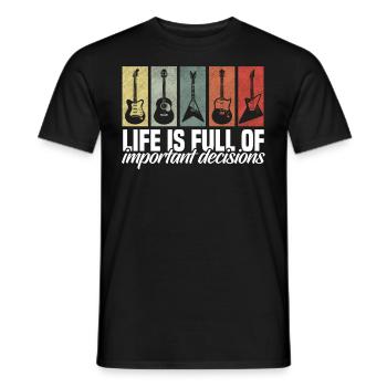 Décisions importantes Drôle d’amateur de guitare - T-shirt homme - noir - Devant - AI Model Male 178 light (178cm)