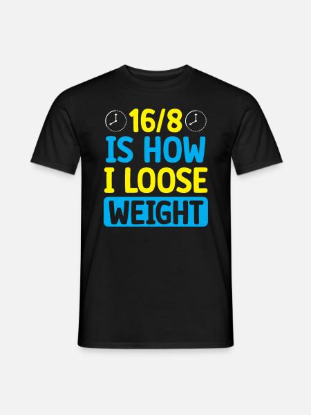 Intermittierendes Fasten Abnehmen - Männer T-Shirt - Schwarz